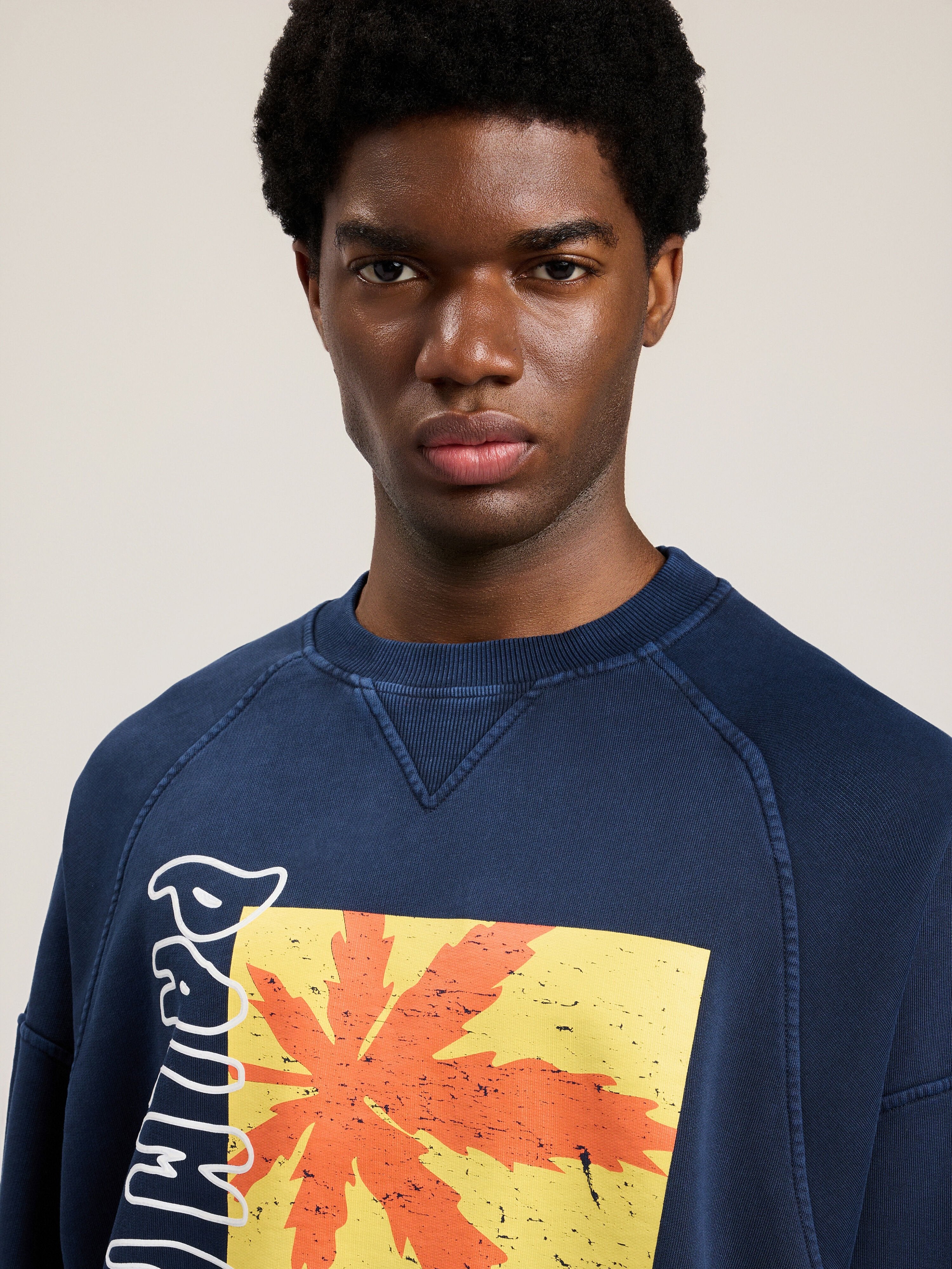 Palm Leaf Reglan Loose Sweatshirt