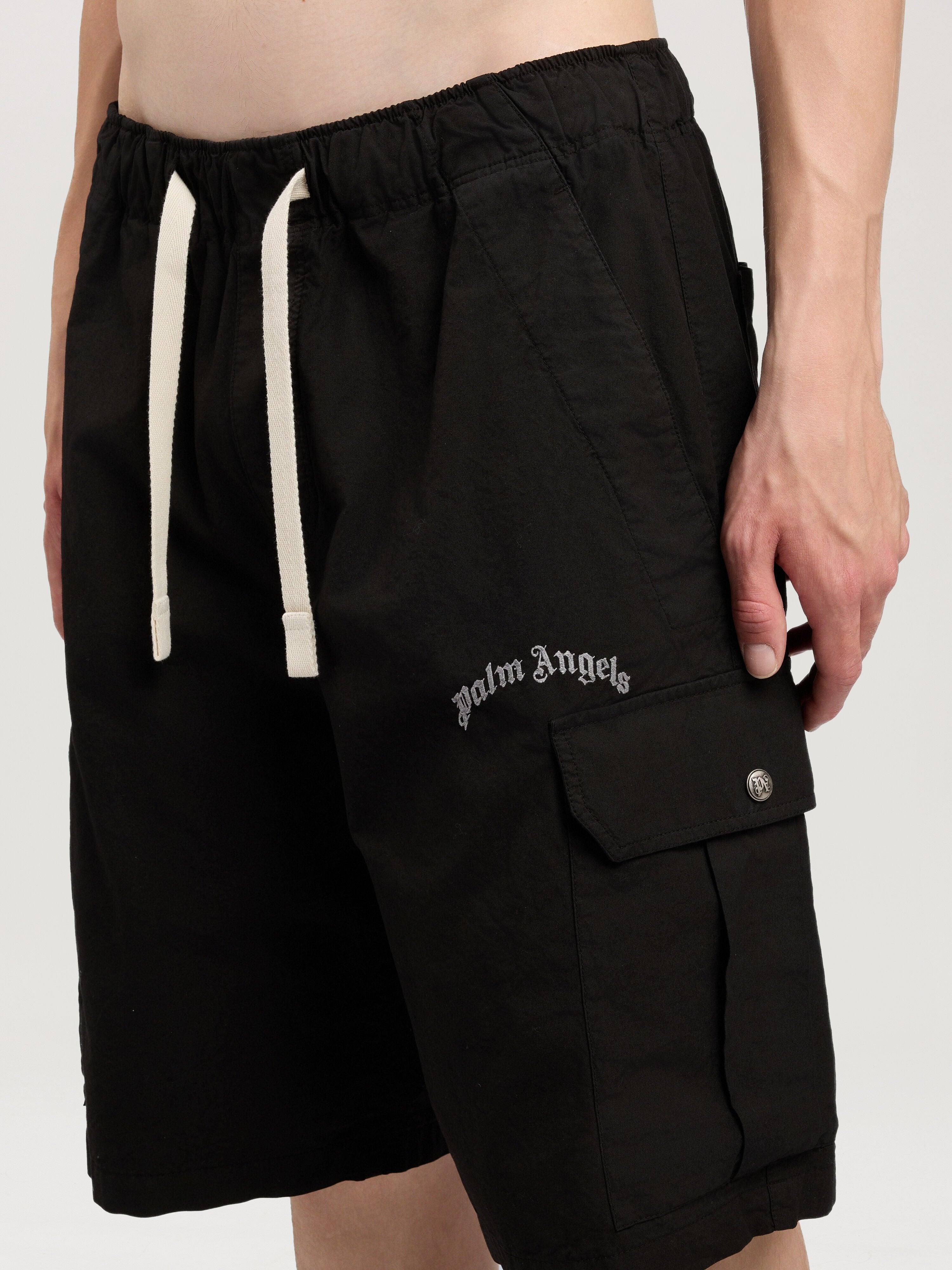 Curved Logo Loose Cargo Shorts